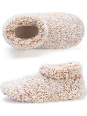 Fuzzy Fleece Bootie Slippers Cozy Warm Winter House Shoes